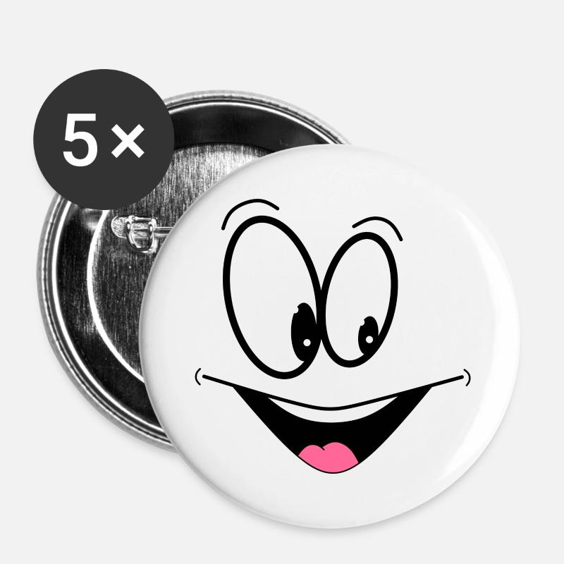 Smile - Buttons large 2.2''/56 mm (5-pack) - white