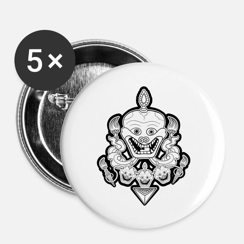 skull - Buttons large 2.2''/56 mm (5-pack) - white
