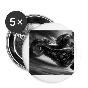 Motorrad - Buttons groß 56 mm (5er Pack) - Weiß - Vorne