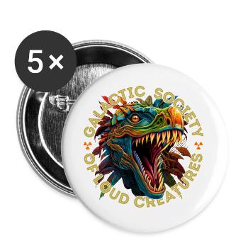 Galactic Society of Loud Creatures - Buttons large 2.2''/56 mm (5-pack) - white - Front