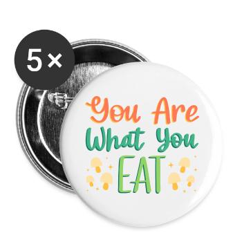 vous êtes ce que vous mangez végétalien - Lot de 5 grands badges (56 mm) - blanc - Devant