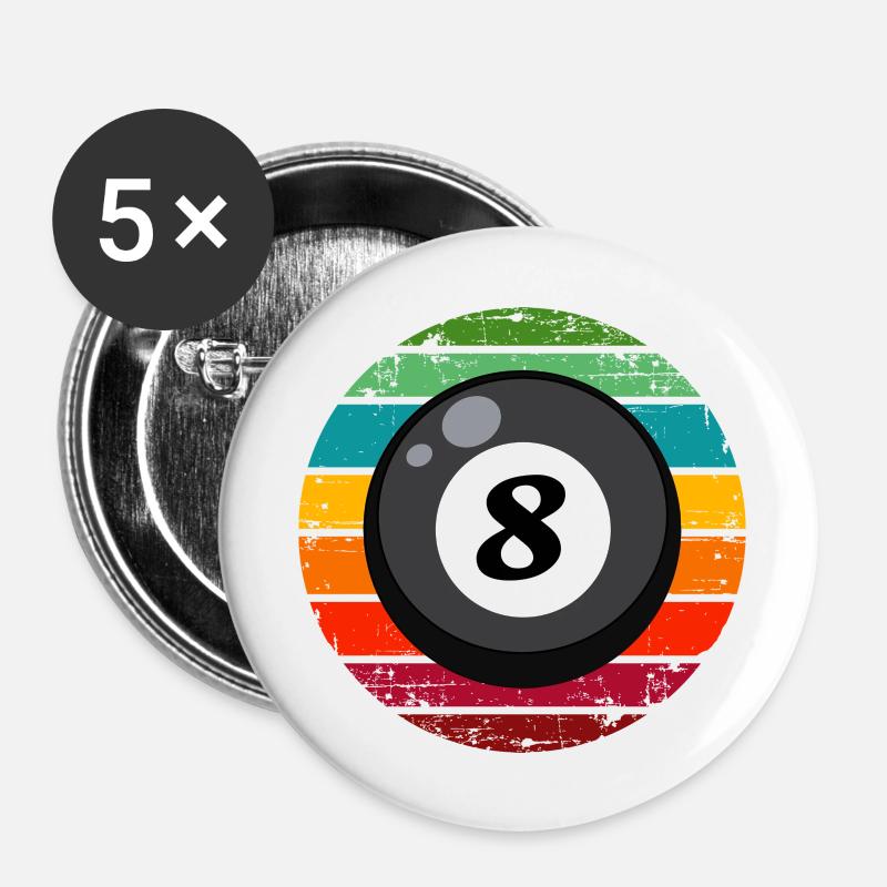Bowling Ball Bowler - Buttons large 2.2''/56 mm (5-pack) - white