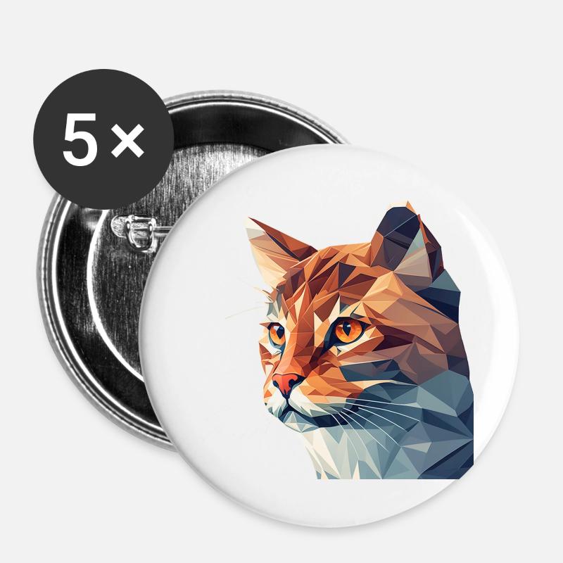 CAT - Buttons groß 56 mm (5er Pack) - Weiß