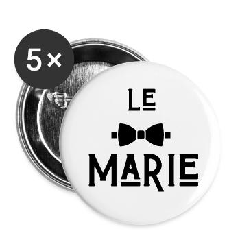 Le marie - Lot de 5 grands badges (56 mm) - blanc - Devant