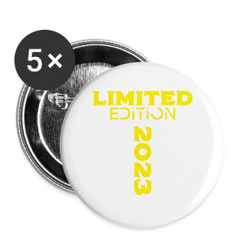 Limited Edition 2023 gelb - Buttons groß 56 mm (5er Pack) - Weiß - Vorne
