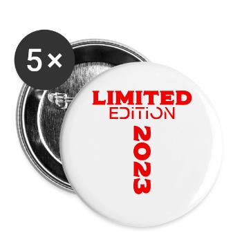 Limited Edition 2023 rot - Buttons groß 56 mm (5er Pack) - Weiß - Vorne