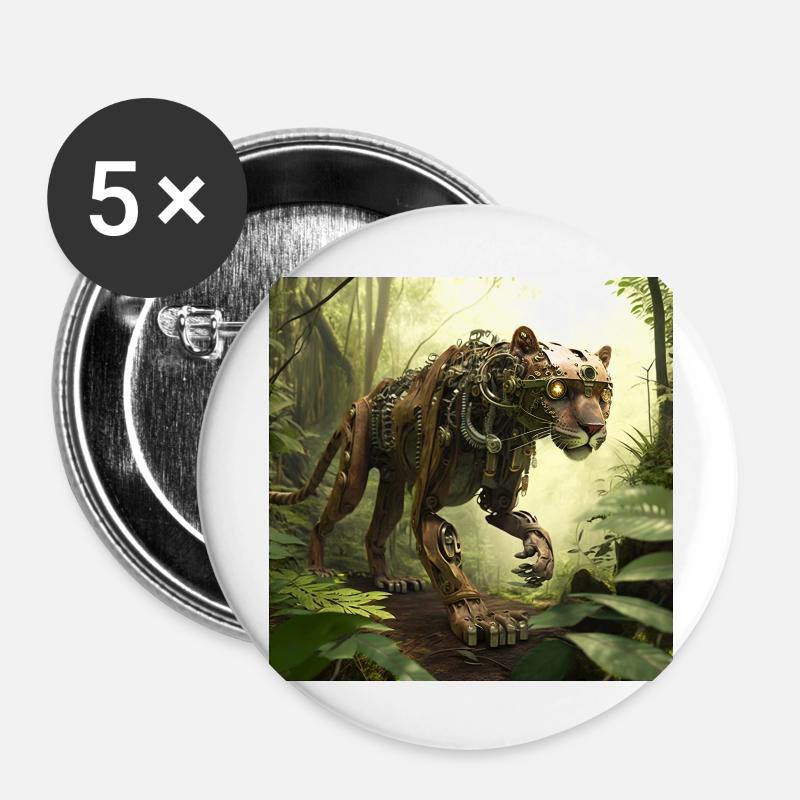 Panther - Buttons large 2.2''/56 mm (5-pack) - white
