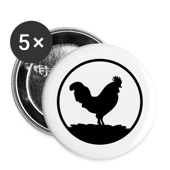 hahn - Buttons groß 56 mm (5er Pack) - Weiß - Vorne