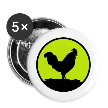 hahn - Buttons groß 56 mm (5er Pack) - Weiß - Vorne
