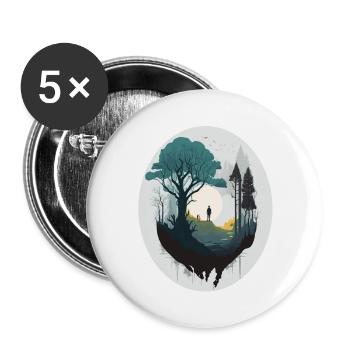SURREAL - Buttons groß 56 mm (5er Pack) - Weiß - Vorne