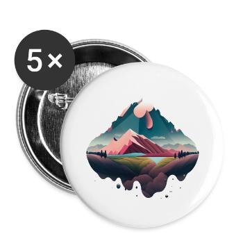SURREAL - Buttons groß 56 mm (5er Pack) - Weiß - Vorne