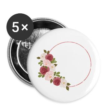 La future mariée floral - Lot de 5 grands badges (56 mm) - blanc - Devant