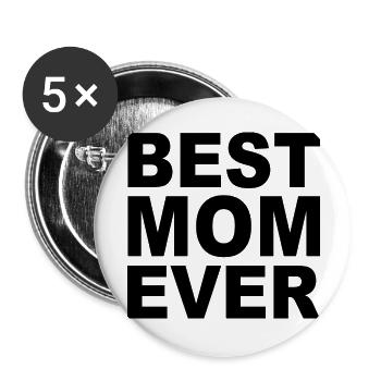 Lustiges Mutter Geschenk Mom Muttertag - Buttons groß 56 mm (5er Pack) - Weiß - Vorne