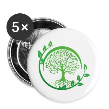 Baum des Lebens. Keltisch - Buttons groß 56 mm (5er Pack) - Weiß - Vorne