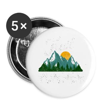 Trail Runner Running Joggen Jogger I Geschenk - Buttons groß 56 mm (5er Pack) - Weiß - Vorne