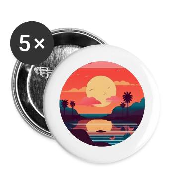 Sonnenverwöhnte Erinnerungen - Buttons groß 56 mm (5er Pack) - Weiß - Vorne