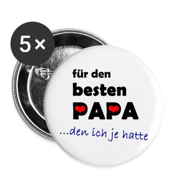 mein PAPA ist der beste Papa, den ich je hatte - Buttons groß 56 mm (5er Pack) - Weiß - Vorne