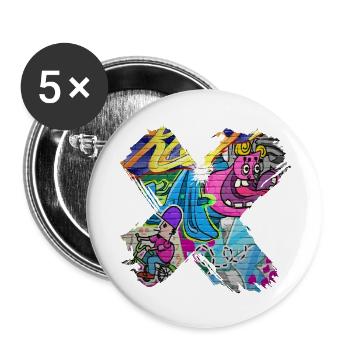 Graffiti style Splash hip hop colors painter color - Buttons large 2.2''/56 mm (5-pack) - white - Front
