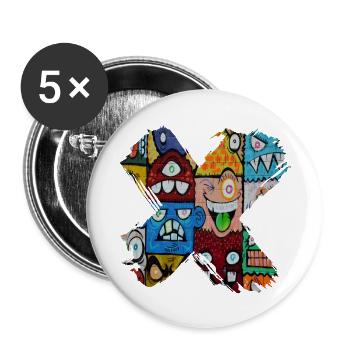 Graffiti style Splash hip hop colors painter color - Buttons large 2.2''/56 mm (5-pack) - white - Front
