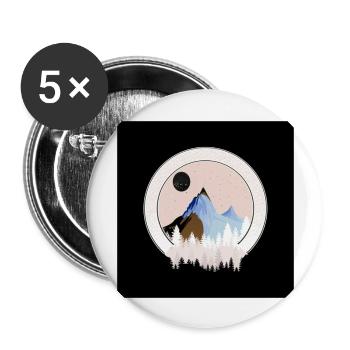 Berg - Buttons groß 56 mm (5er Pack) - Weiß - Vorne
