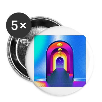 couloir luminescent - Lot de 5 grands badges (56 mm) - blanc - Devant