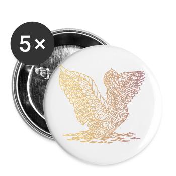 landing swan - Buttons large 2.2''/56 mm (5-pack) - white - Front
