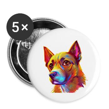 Berger Allemand Chien Propriétaire Chien Propriétaire Chien - Lot de 5 grands badges (56 mm) - blanc - Devant