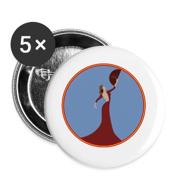 Danseuse de flamenco - Lot de 5 grands badges (56 mm) - blanc - Devant