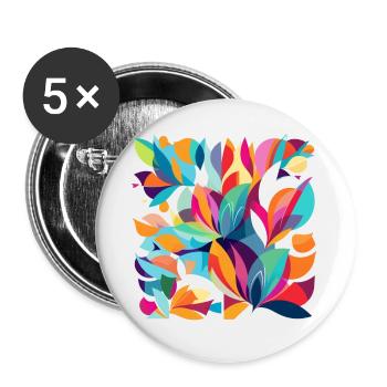 Flower Dance - Buttons large 2.2''/56 mm (5-pack) - white - Front