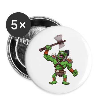 Troll Chief - Buttons large 2.2''/56 mm (5-pack) - white - Front