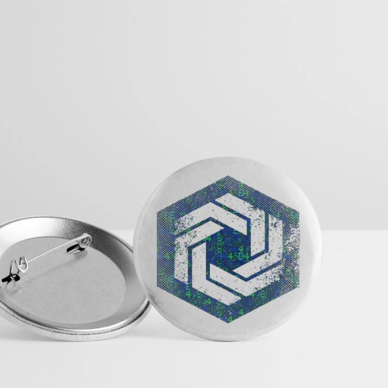 Hexagon-Programmierung Programmierer Codierung geometrisch Buttons groß 56 mm (5er Pack)