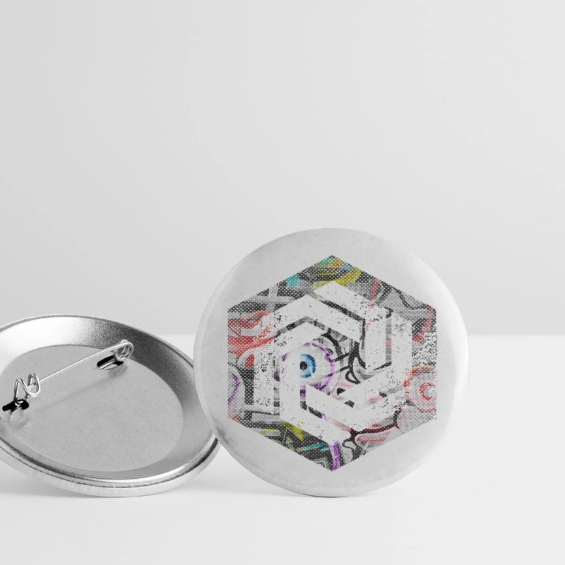 hexagon programming programmer coding geometric Buttons large 2.2''/56 mm (5-pack)