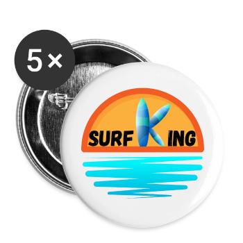 Surfing King - Buttons large 2.2''/56 mm (5-pack) - white - Front