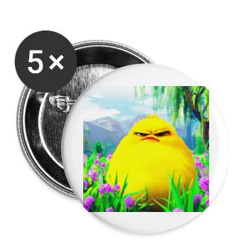 grumpie chick das Originale - Buttons groß 56 mm (5er Pack) - Weiß - Vorne
