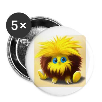 le câlin n°2 - Lot de 5 grands badges (56 mm) - blanc - Devant