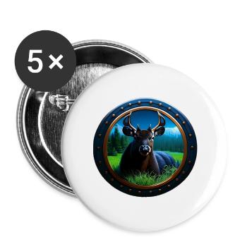 Deer in the Grass - Buttons large 2.2''/56 mm (5-pack) - white - Front