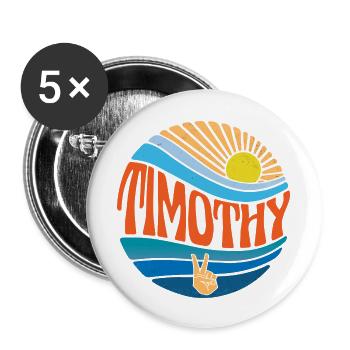 Timothy Shirt Vintage Sunset Timothy Groovy Tie - Lot de 5 grands badges (56 mm) - blanc - Devant