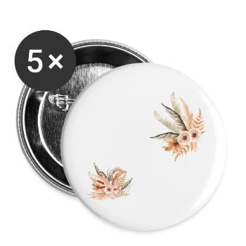 Future mariée floral - Lot de 5 grands badges (56 mm) - blanc - Devant