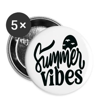 Ambiance estivale - Lot de 5 grands badges (56 mm) - blanc - Devant