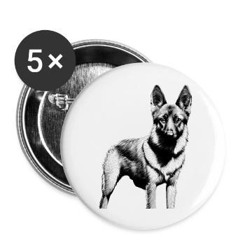 Dogs German Shepherd Dog Dog Owner Dog Dog - Buttons large 2.2''/56 mm (5-pack) - white - Front
