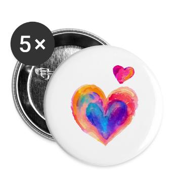 Fête des mères Mariage Amour Saint-Valentin Fiançailles - Lot de 5 grands badges (56 mm) - blanc - Devant