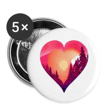 Hochzeit Liebe Valentinstag Muttertag Verlobung - Buttons groß 56 mm (5er Pack) - Weiß - Vorne