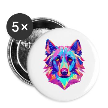 Schäferhund Hundehalter Hunde Hundebesitzer Hund - Buttons groß 56 mm (5er Pack) - Weiß - Vorne