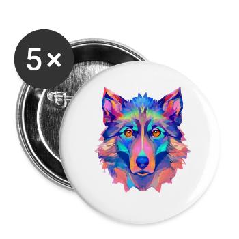 Dogs Dog Owner German Shepherd Dog Dog Owner Dog - Buttons large 2.2''/56 mm (5-pack) - white - Front