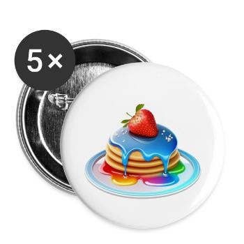 Juicy rainbow pancakes - Buttons large 2.2''/56 mm (5-pack) - white - Front