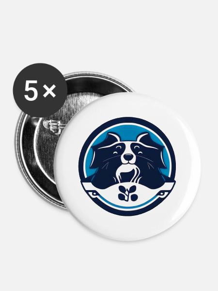 Rundes Hundeporträt - Buttons groß 56 mm (5er Pack) - Weiß