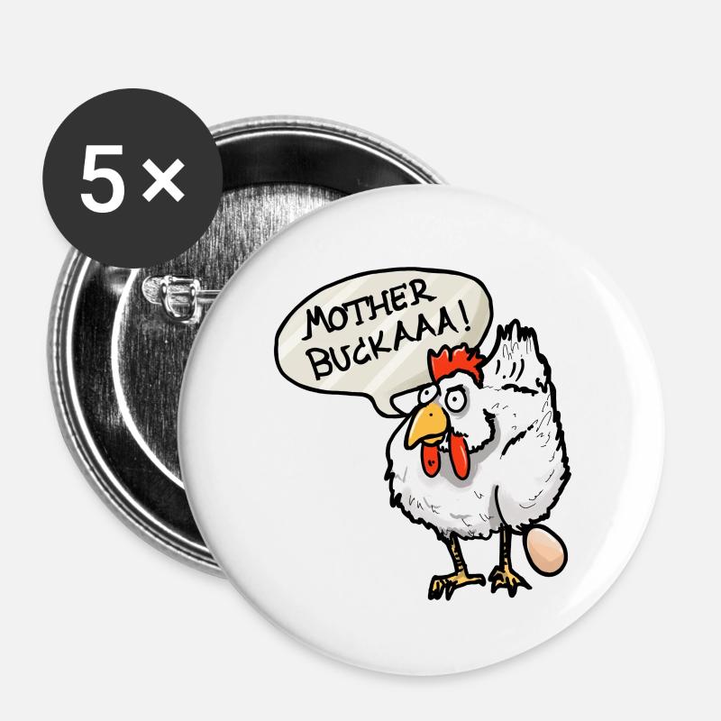 Mother bukaaa!! - Buttons large 2.2''/56 mm (5-pack) - white