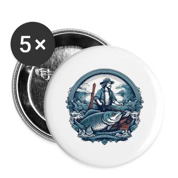 Fishermans best Catch - Buttons large 2.2''/56 mm (5-pack) - white - Front