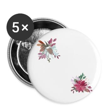 Evjf personnalisé - Lot de 5 grands badges (56 mm) - blanc - Devant