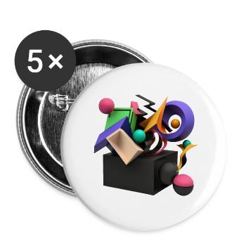 3D - Buttons groß 56 mm (5er Pack) - Weiß - Vorne